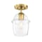 Designers Fountain Summer Jazz 7 in. 1-Light Brushed Gold Transitional Semi Flush Mount with Clear Glass Shade D310M-SF-BG - alternate 3
